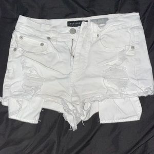 High Waisted Ripped Jean Shorts